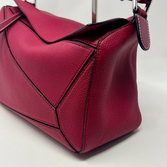 Loewe Small Puzzle Bag Raspberry Pink Leather with Dust Bag **SOLD** - Picture 6 of 17
